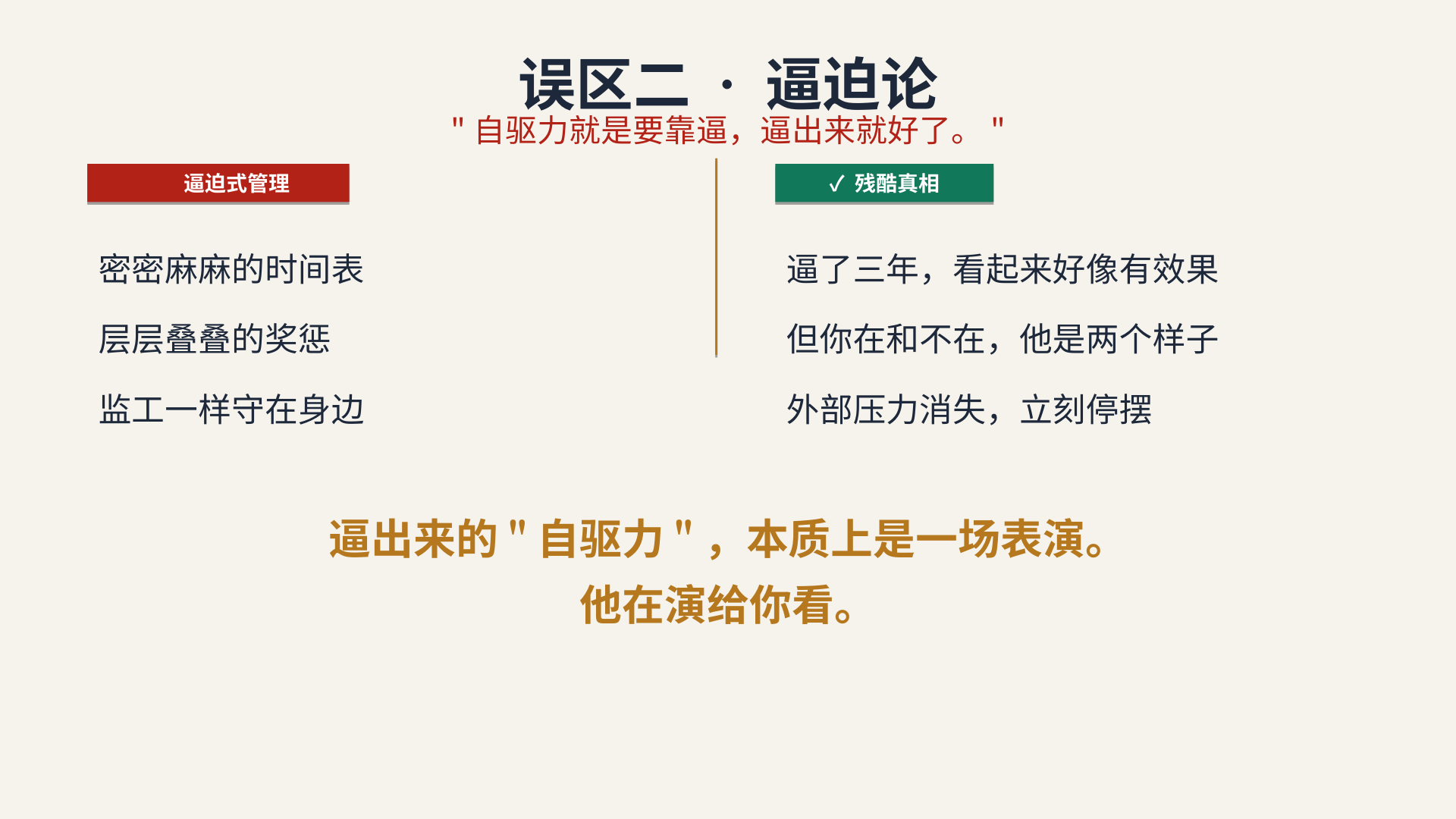 误区二：逼迫论